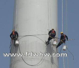 江蘇龍源東凌風(fēng)電場 80m風(fēng)機(jī)塔筒防腐補漆工程